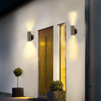 Wrought Studio Indoor Wall Sconce Modern Up/down Cylinder Led Light, Waterproof Stainless Steel Led Mini Wall Lighting F