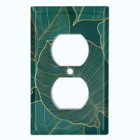 WorldAcc Monstera Plant Leaves 2-Gang Duplex Outlet Wall Plate