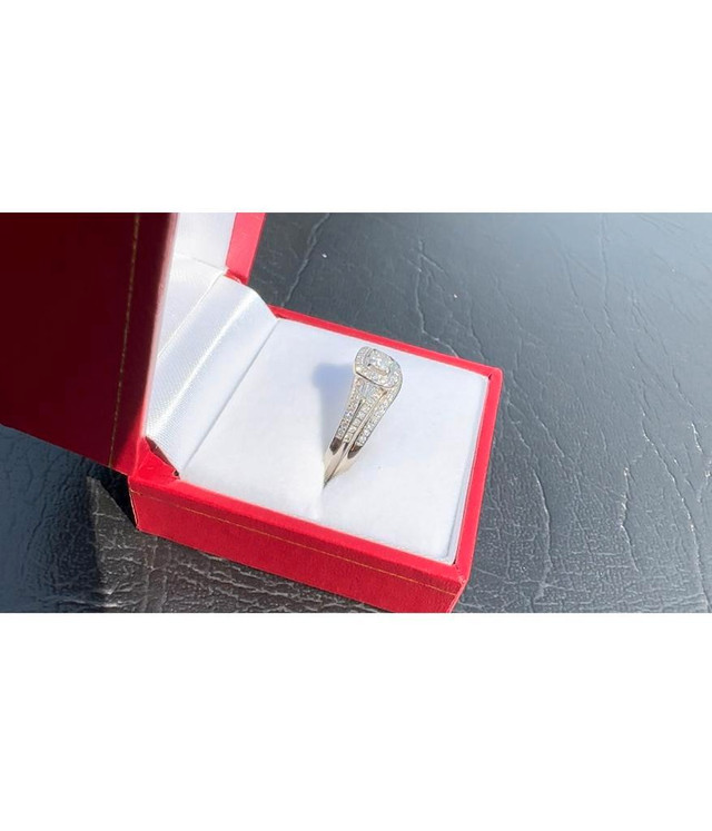 #403 - Natural Diamond - Baguette &amp; Brilliant Cut Diamond Wedding Set, Size 9 3/4 in Jewellery & Watches - Image 3