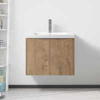 Latitude Run® 24 Inch Bathroom Cabinet With Sink,Soft Close Doors,Float Mounting Design