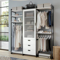 Martha Stewart California Closets The Everyday System 72.75" W 20"D Double Hanging & Shoe Storage Closet System Walk In