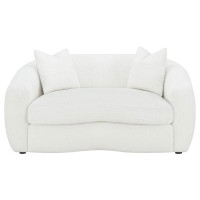 Hokku Designs Isabella Upholstered Tight Back Loveseat White