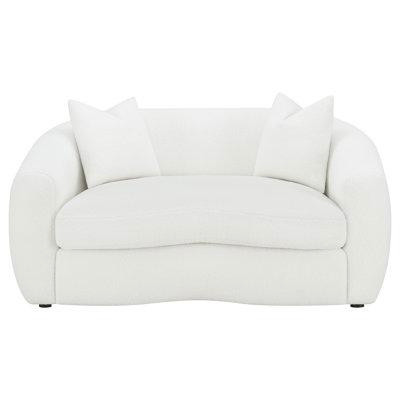 Hokku Designs Isabella Upholstered Tight Back Loveseat White in Couches & Futons