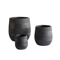 Latitude Run® 3-Piece Round Stripe Pot Planter Set