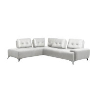 Brayden Studio Daegon Pearl White Sectional Sofa With Button Tufted