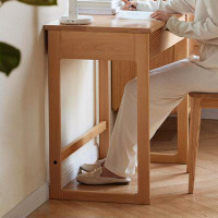 Latitude Run® Solid wood desk Nordic small bed dressing table Modern European beech study desk computer desk