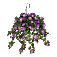One Allium Way Artificial Petunia Hanging Basket