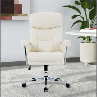 Brayden Studio High Back Executive Office Chair Leather Computer Desk Chair , Thick Bonded Leather Office Chair For Comf