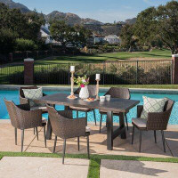 17 Stories Dossantos Outdoor 7 Piece Dining Set with Cushions