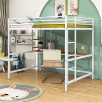 Mason & Marbles Rivy Full Loft Bed with Built-in-Desk and Shelves by Mason & Marbles