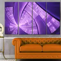 Made in Canada - Design Art 'Purple Fractal Exotic Plant Stems' Graphic Art Print Multi-Piece Image on Canvas