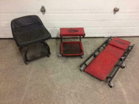 Lot de lit et chaises mobiles pour mécanicien ---- Lot of mobile bed &amp; chair for mechanics