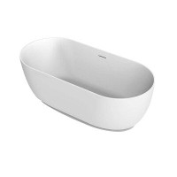 Chevington Mindy 59 Inch Matte White Double Ended Freestanding Tub