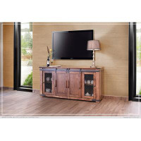 Artisan Home Furniture Parota 70" TV Stand with 4 Doors & Shelves