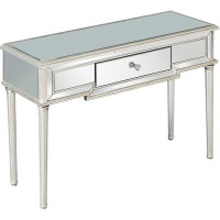 HOMEROOT Silver Leaf Antiqued Console Table
