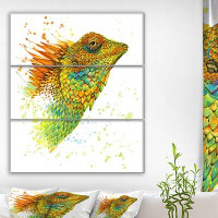 Made in Canada - East Urban Home 'Wild coloured reptile' Animals Painting Print on Wrapped Canvas set - 28x36 - 3 Panels