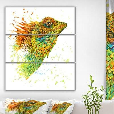 Made in Canada - East Urban Home 'Wild coloured reptile' Animals Painting Print on Wrapped Canvas set - 28x36 - 3 Panels in Arts & Collectibles