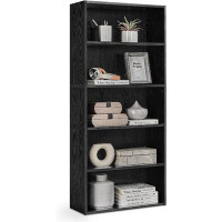Latitude Run® Bookshelf, 23.6 Inches Wide, 5-Tier Open Bookcase With Adjustable Storage Shelves, Floor Standing Unit, Ca