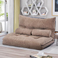 Trule Lazy Sofa Adjustable Folding Futon Sofa Video Gaming Sofa With Two Pillows