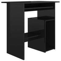 Latitude Run® TDC Desk High Gloss Black 31.5" x 17.7" x 29.1" Engineered Wood
