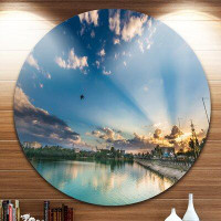 Made in Canada - Design Art 'Moving Clouds Over Lake' Photographic Print on Metal