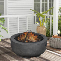 17 Stories 14" x 23.58" Magnesium Oxide Wood Burning Outdoor Fire Pit