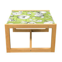 East Urban Home East Urban Home Tangerine Coffee Table, Repeating Pattern Of Sketch Drawn Citrus Fruit With Leaves, Acry