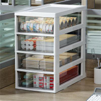 Latitude Run® Office Desktop Storage Box, Transparent Organizer Shelf