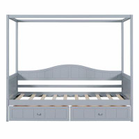 Harriet Bee Twin Size Canopy Day Bed With 2 Drawers