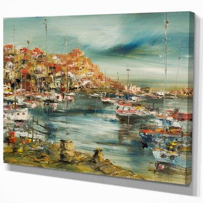 Made in Canada - East Urban Home 'Port on the Mediterranean Sea' Painting in Painting & Paint Supplies