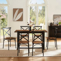 17 Stories -piece Marble Top Dining Set: Stylish Kitchen Table With 6 Durable Chairs, Perfect For Dining, Breakfast Nook