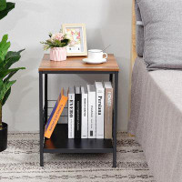 17 Stories End Table, 2-tier Side Table With Storage Shelf, Industrial Style Nightstand Couch Table For Living Room Bedr