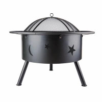 Arlmont & Co. 32'' Bridgeman Star And Moon IRON Burning Outdoor FIRE PIT