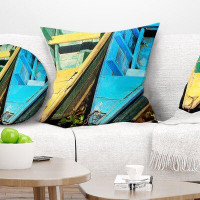 Made in Canada - East Urban Home Wooden Boats Lake Phewa Pillow