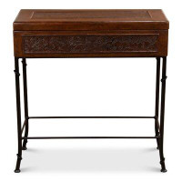 Darby Home Co Mccarter Solid Wood Botanical End Table with Storage