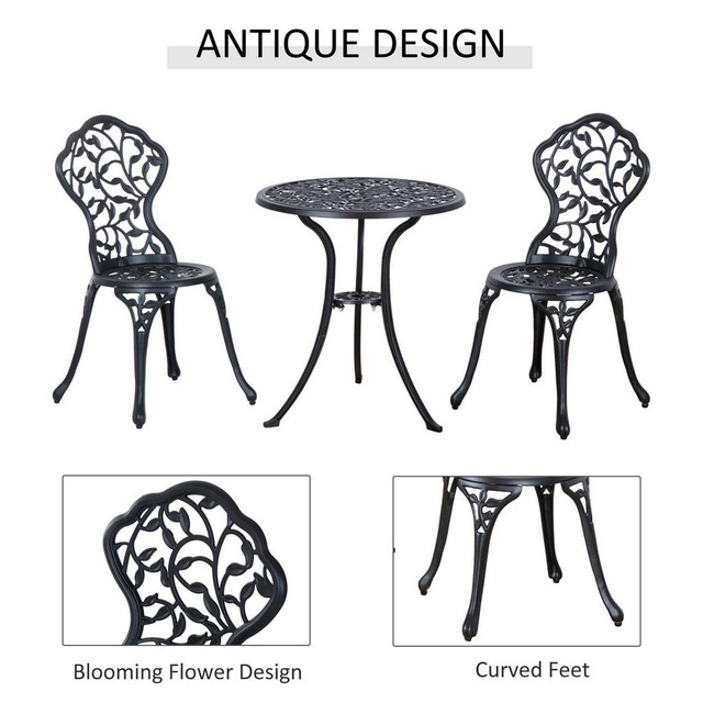 Patio Chairs Set 23.5" x 23.5" x 25.5" Black in Patio & Garden Furniture - Image 4