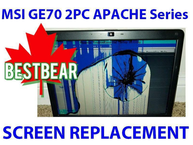 Screen Replacement for MSI GE70 2PC APACHE Series Laptop dans Composants de système  à Région du Grand Toronto