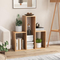 Ebern Designs Ebern Designs 3-shelf Convex Bookshelf Room Organizer With Anti-toppling Device Freestanding