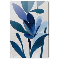 Red Barrel Studio Abstract Plant Elegance Modern Blue Canvas Wall Art Print