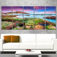 Design Art Giallonardo Beach Spring Sunset 5 PieceWall Art Photographic Print on Wrapped Canvas Set