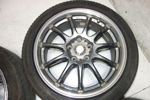JDM Work Emotion 11r Rims Wheel Tires Genuine Mags With Center Caps 17x7 +47 5x114.3 in Tires & Rims - Image 4