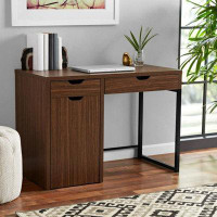 Latitude Run® TDC Desk with metal frame; cocoa