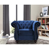 House of Hampton Dequawn 40.6" Wide Velvet Armchair