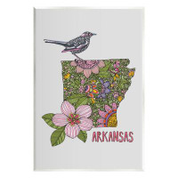 Stupell Industries Intricate Arkansas Floral Pattern Mockingbird Blossom Wall Plaque Art By Valentina Harper