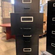 Global 4 Drawer Vertical Filing Cabinet – Black – Legal Size in Desks in Belleville Area - Image 2