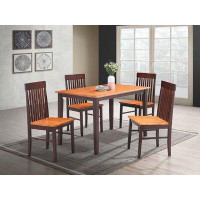 Wildon Home® Ensemble de salle à manger Blendia avec 1 table et 4 chaises en bois de chêne, espresso