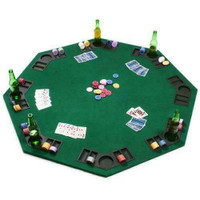 NEW PORTABLE 48 IN FOLDING POKER TABLE GREEN TOP OCTAGON 8 PLAYER PKTT103