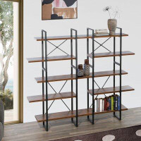 17 Stories 71’’ H X 83’’ W Adjustable Steel Etagere Bookcase