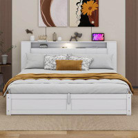 Cosmic Queen Upholstered Bed With Storage Headboard And Hydraulic Storage System, Motion Activated Night Lights And USB