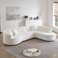 Orren Ellis Modular Sectional Sofa With Left Chaises L-Shaped Corner Comfy Upholstered Couch Living Room Furniture Sets